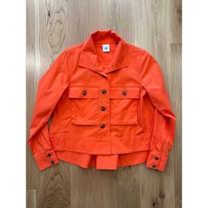 Cabi Resort Jacket Tiger Lily Orange High Low Utility Jacket XS